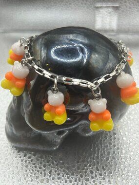 Handmade Candy Corn Gummy Bear Bracelet